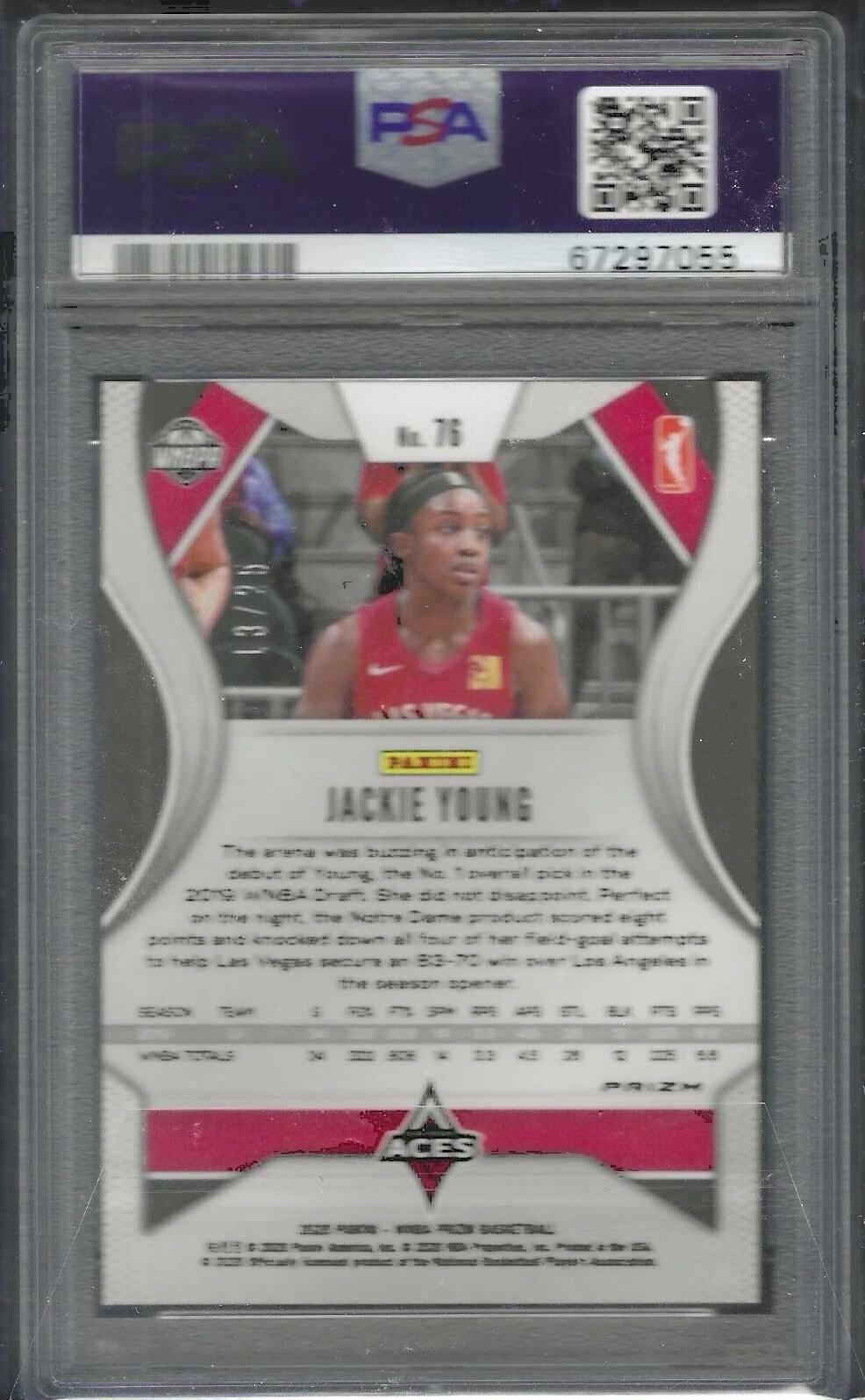 JACKIE YOUNG 2020 PANINI PRIZM WNBA GREEN PULSAR PRIZM /25 PSA 10 GEM MINT POP 5