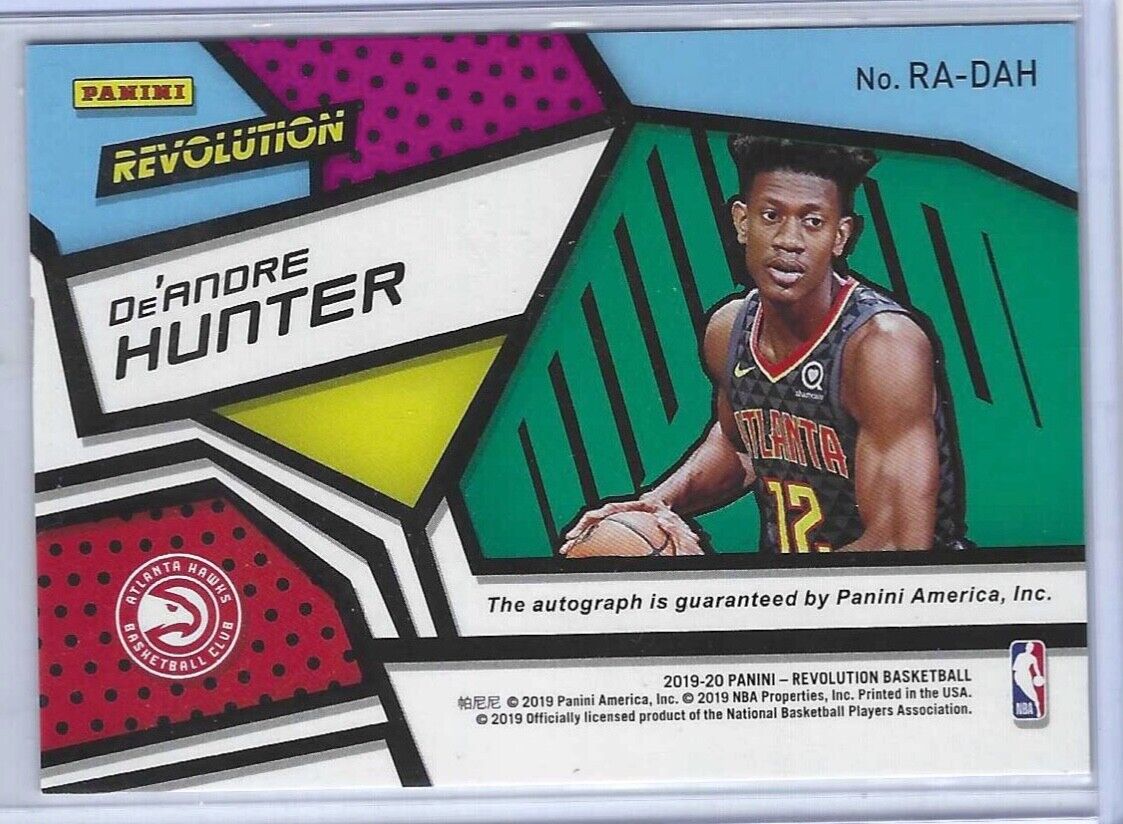 DE'ANDRE HUNTER 2019-20 PANINI REVOLUTION ROOKIE ON CARD AUTO RC #RA-DAH