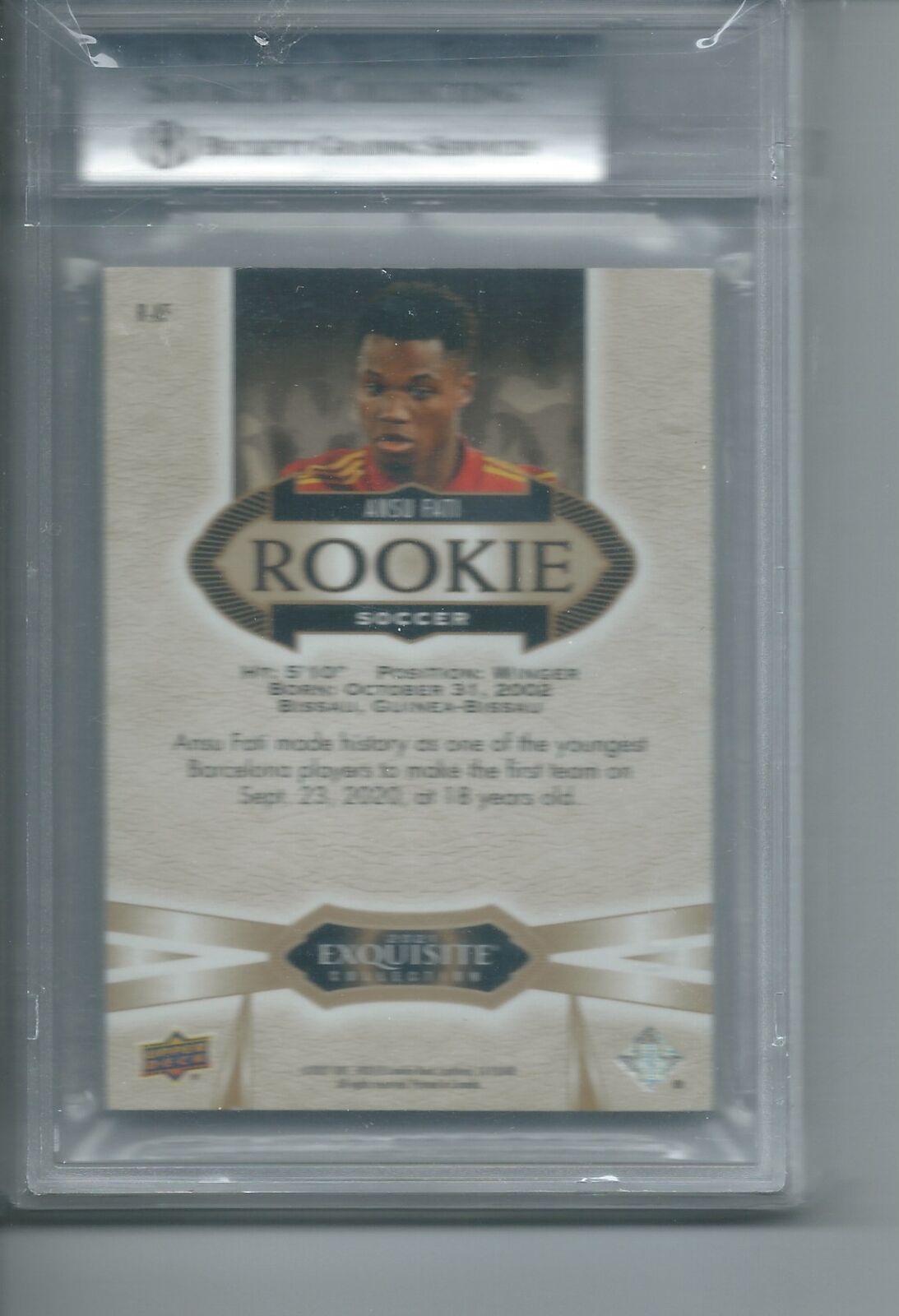 ANSU FATI 2021-22 EXQUISITE COLLECTION GOLD SPECTRUM RC /10 BGS 8.5 POP 1/1