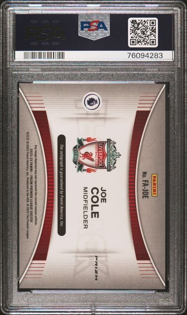 JOE COLE 2022 PANINI PRIZM PREMIER LEAGUE FLASHBACK CHOICE AUTO PSA 10 GEM POP 1