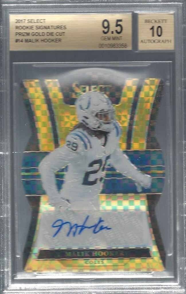 MALIK HOOKER 2017 SELECT GOLD DIE CUT PRIZM AUTO RC /10 BGS 9.5 10 AUTO POP 1/1