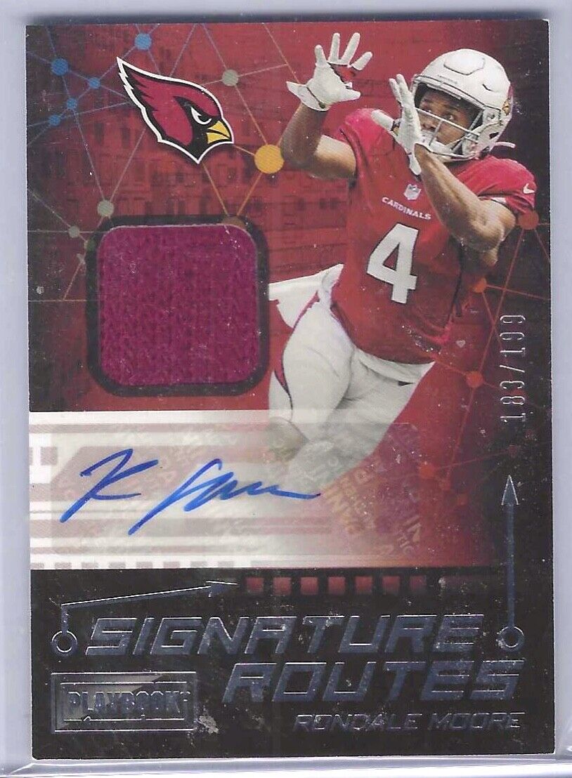 RONDALE MOORE 2021 PANINI PLAYBOOK SIGNATURE ROUTES JERSEY AUTO RC #D 183/199