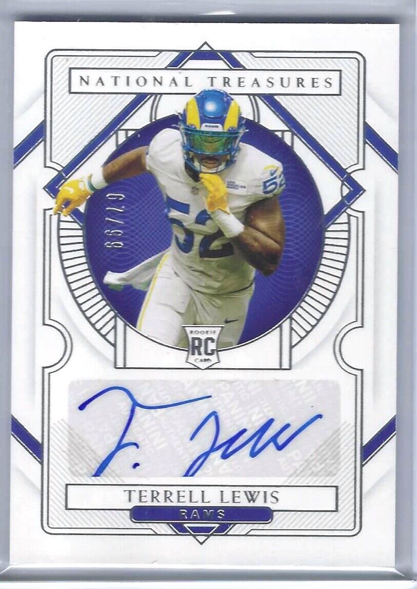 TERRELL LEWIS 2020 PANINI NATIONAL TREASURES ROOKIE AUTO RC #D 67/99