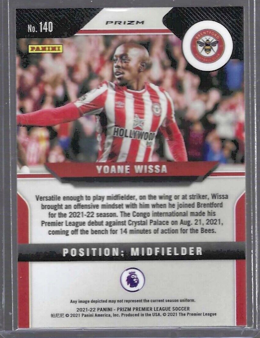 YOANE WISSA 2021-22 PANINI PRIZM EPL WHITE SPARKLE PRIZM RC #140