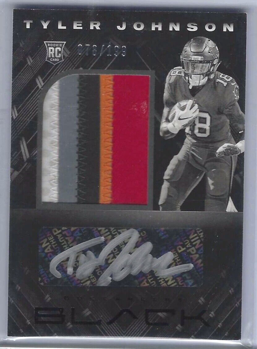 TYLER JOHNSON 2020 PANINI BLACK ROOKIE RPA JUMBO PATCH AUTO RC #D 078/199