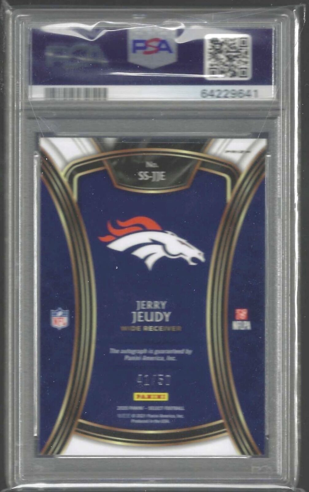 JERRY JUEDY 2020 PANINI SELECT BLUE PRIZM AUTO RC #D 41/50 PSA 10 GEM MINT POP 2