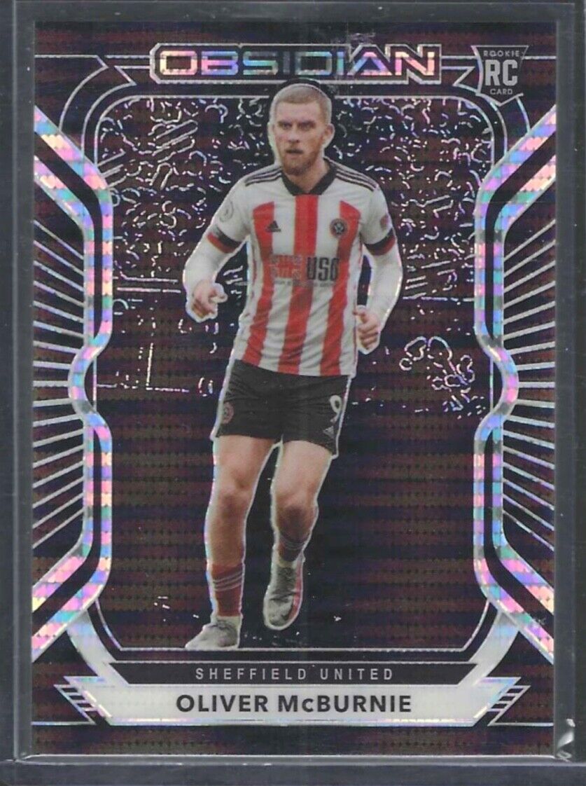 OLIVER MCBURNIE 2020-21 PANINI OBSIDIAN ETCH WHITE PULSAR ROOKIE RC #D 07/11