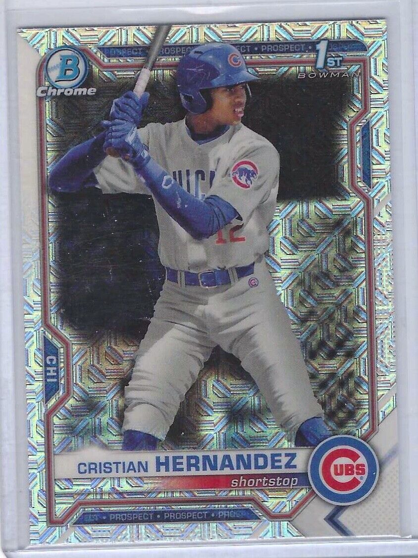 CRISTIAN HERNANDEZ 2021 BOWMAN CHROME SILVER MEGA REFRACTOR 1ST BOWMAN #BCP-171