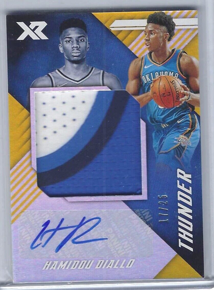 HAMIDOU DIALLO 2018-19 PANINI XR GOLD JUMBO RPA ROOKIE PATCH AUTO RC #D 17/25
