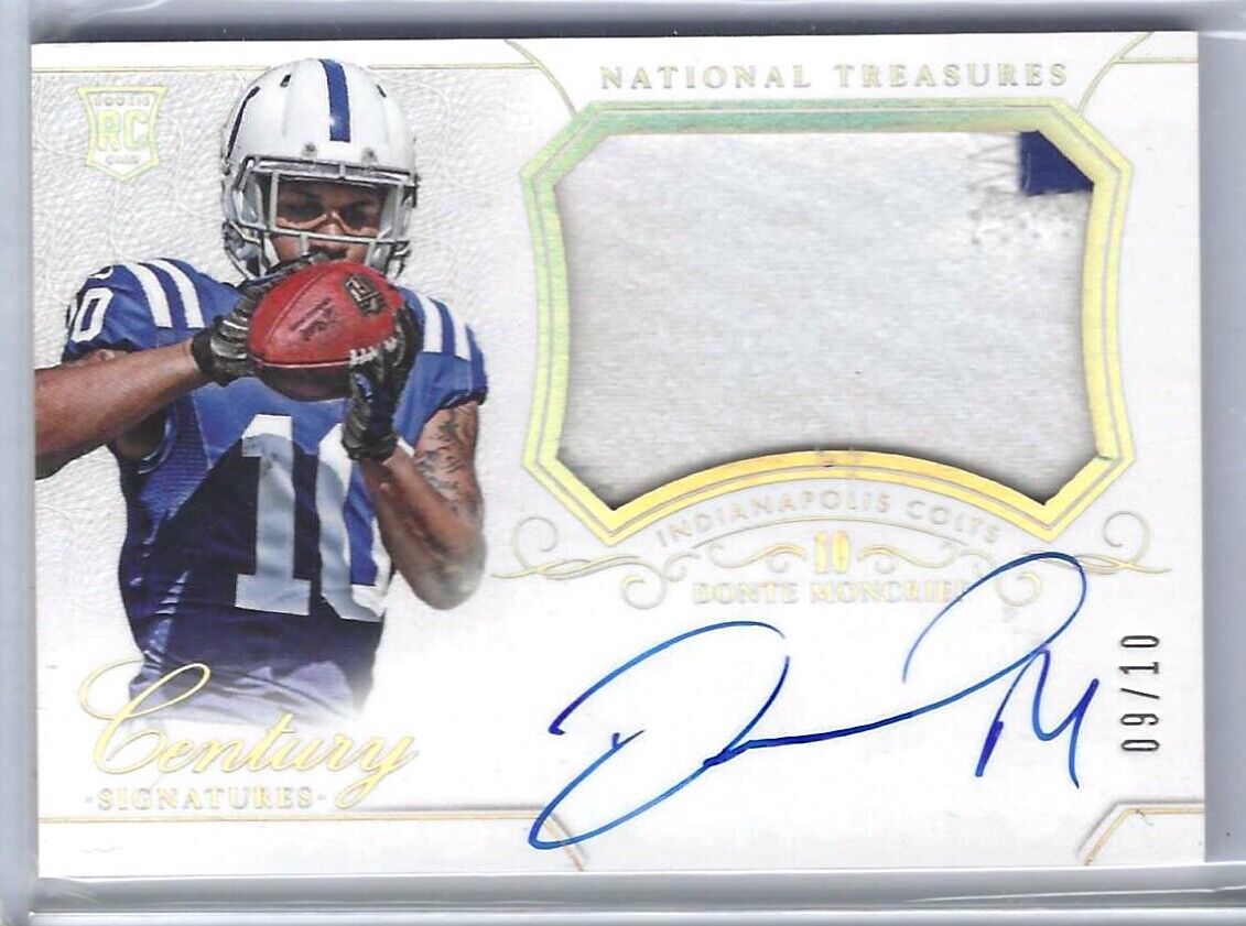 DONTE MONCRIEF 2014 PANINI NATIONAL TREASURES GOLD ROOKIE PATCH AUTO RC #D 09/10