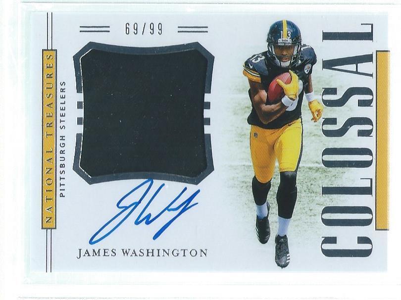 JAMES WASHINGTON 2018 NATIONAL TREASURES COLOSSAL JERSEY ON CARD AUTO RC #D /99