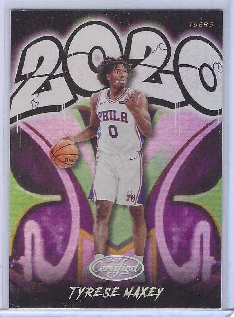 TYRESE MAXEY 2020-21 PANINI CERTIFIED GRAFFITI FOIL ROOKIE RC #10
