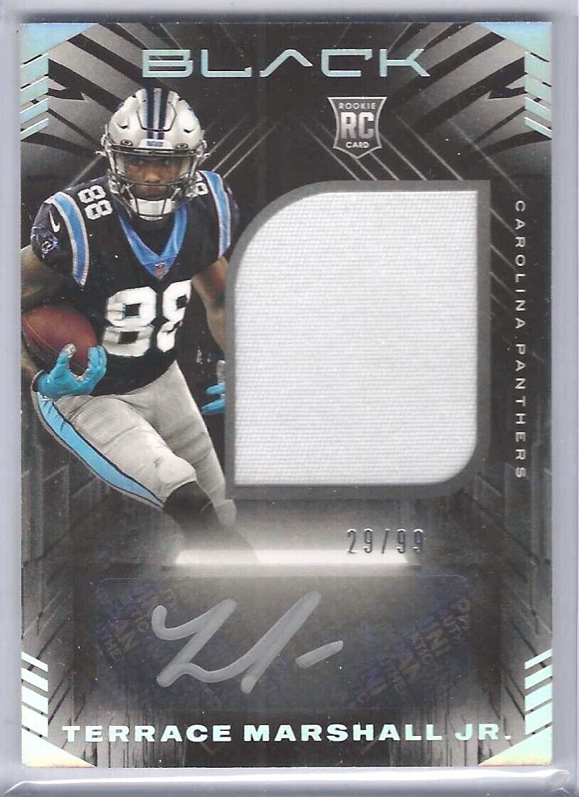 TERRACE MARSHALL JR 2021 PANINI BLACK RPA ROOKIE PATCH AUTO RC #D 29/99