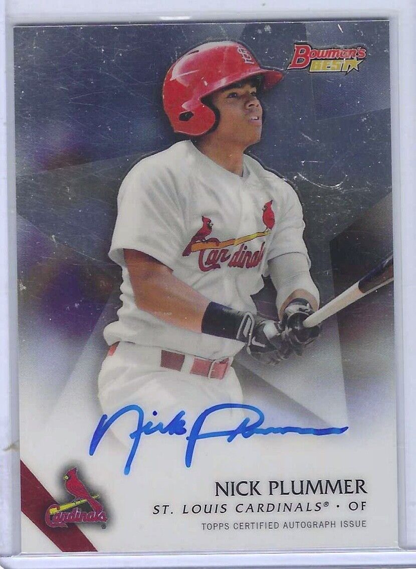 NICK PLUMMER 2015 BOWMANS BEST PROSPECT ON CARD AUTO #B15-NP