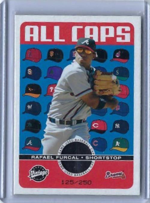 RAFAEL FURCAL 2003 UPPER DECK VINTAGE ALL CAPS GAME-USED HAT PATCH #D 125/250
