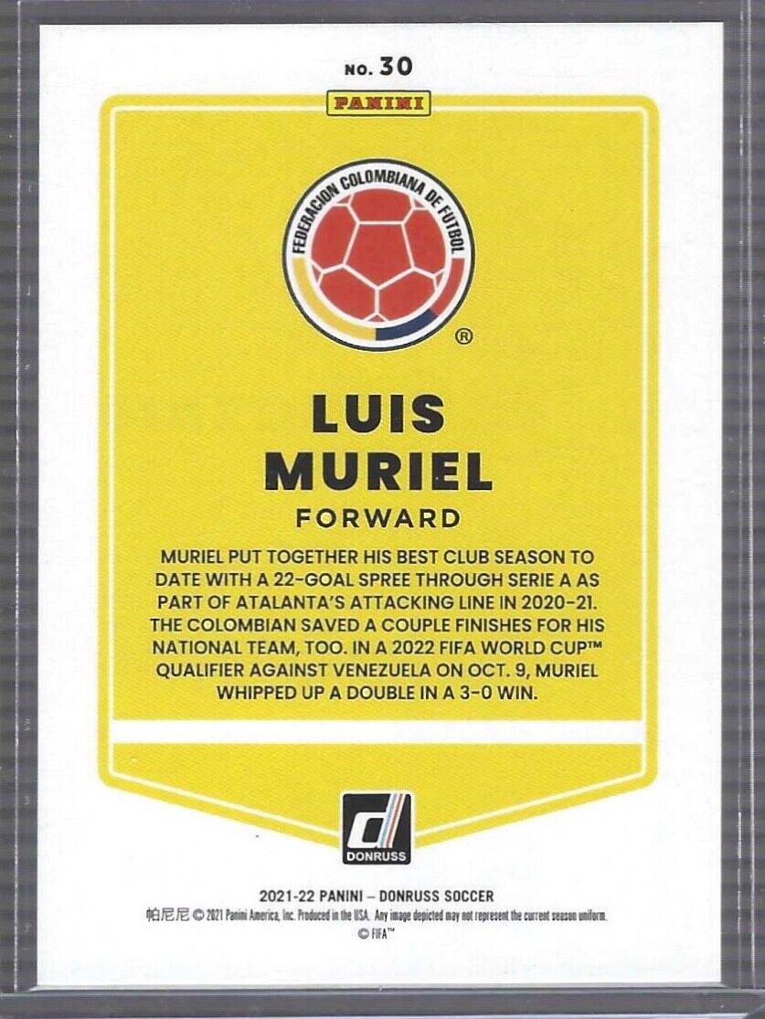 LUIS MURIEL 2021-22 PANINI DONRUSS GOLD LASER FOIL #D 10/10