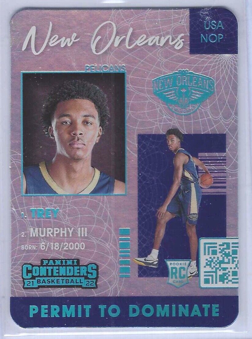 TREY MURPHY III 2021-22 PANINI CONTENDERS PERMIT TO DOMINATE ROOKIE SSP RC #17