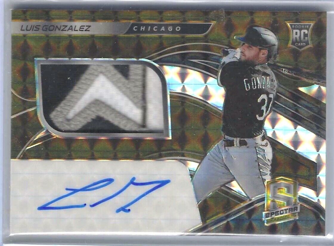 LUIS GONZALEZ 2021 PANINI SPECTRA GOLD PRIZM RPA PATCH AUTO RC #D 10/10