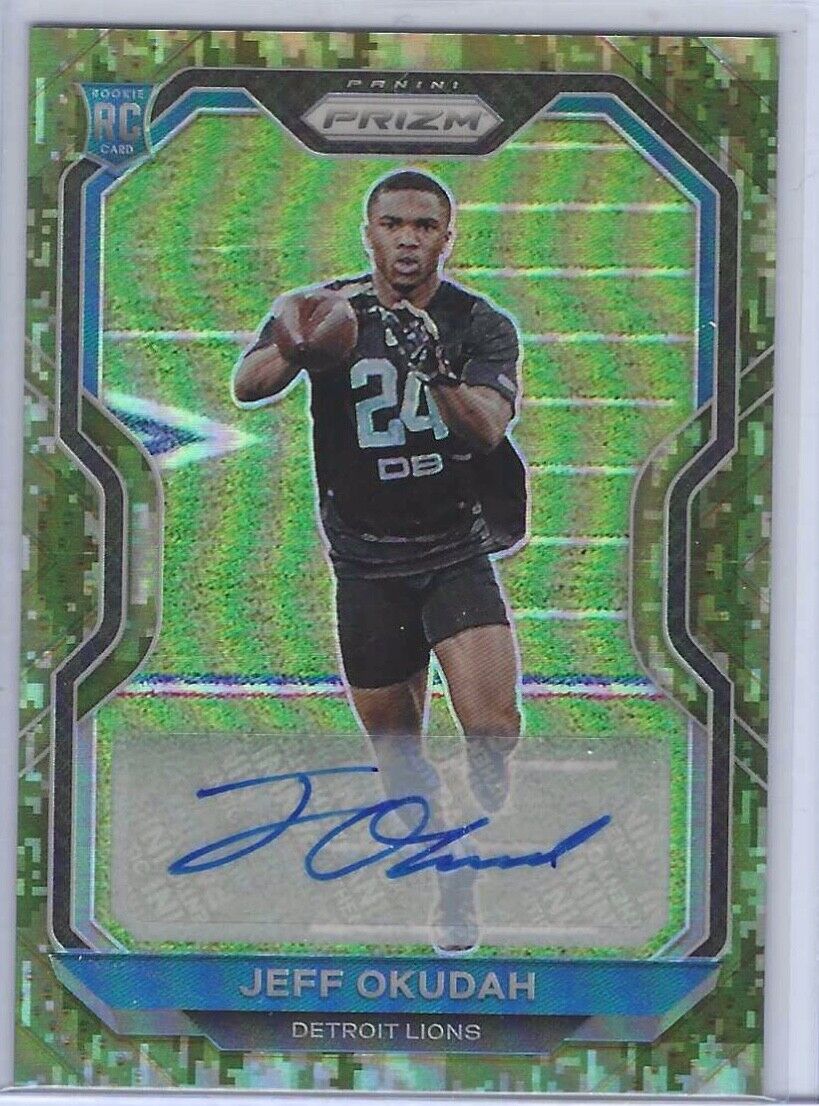 JEFF OKUDAH 2020 PANINI PRIZM CAMO PRIZM ROOKIE AUTO RC #D 20/25