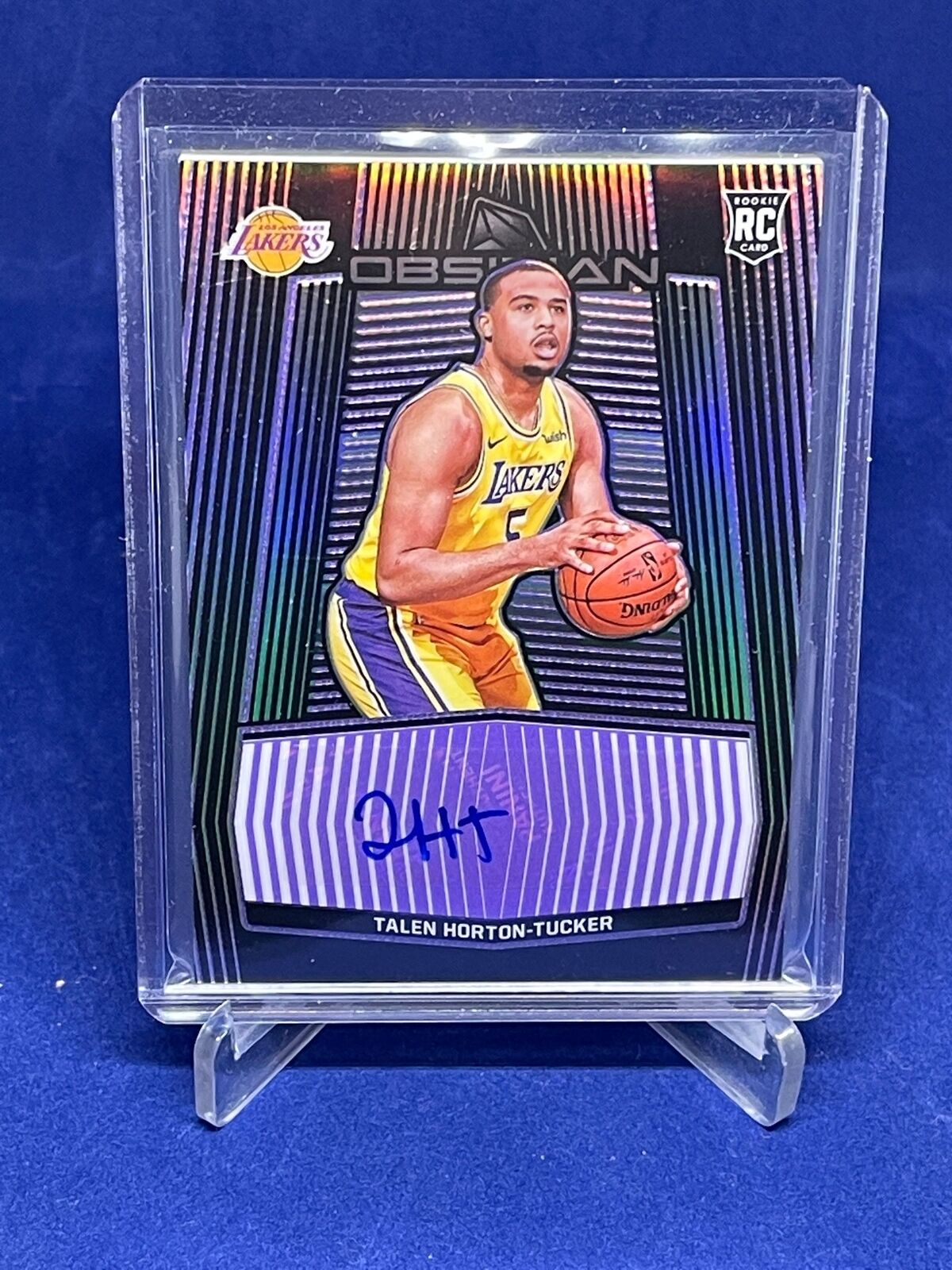 TALEN HORTON TUCKER 2019-20 PANINI OBSIDIAN PURPLE AUTO ROOKIE RC #D 34/75