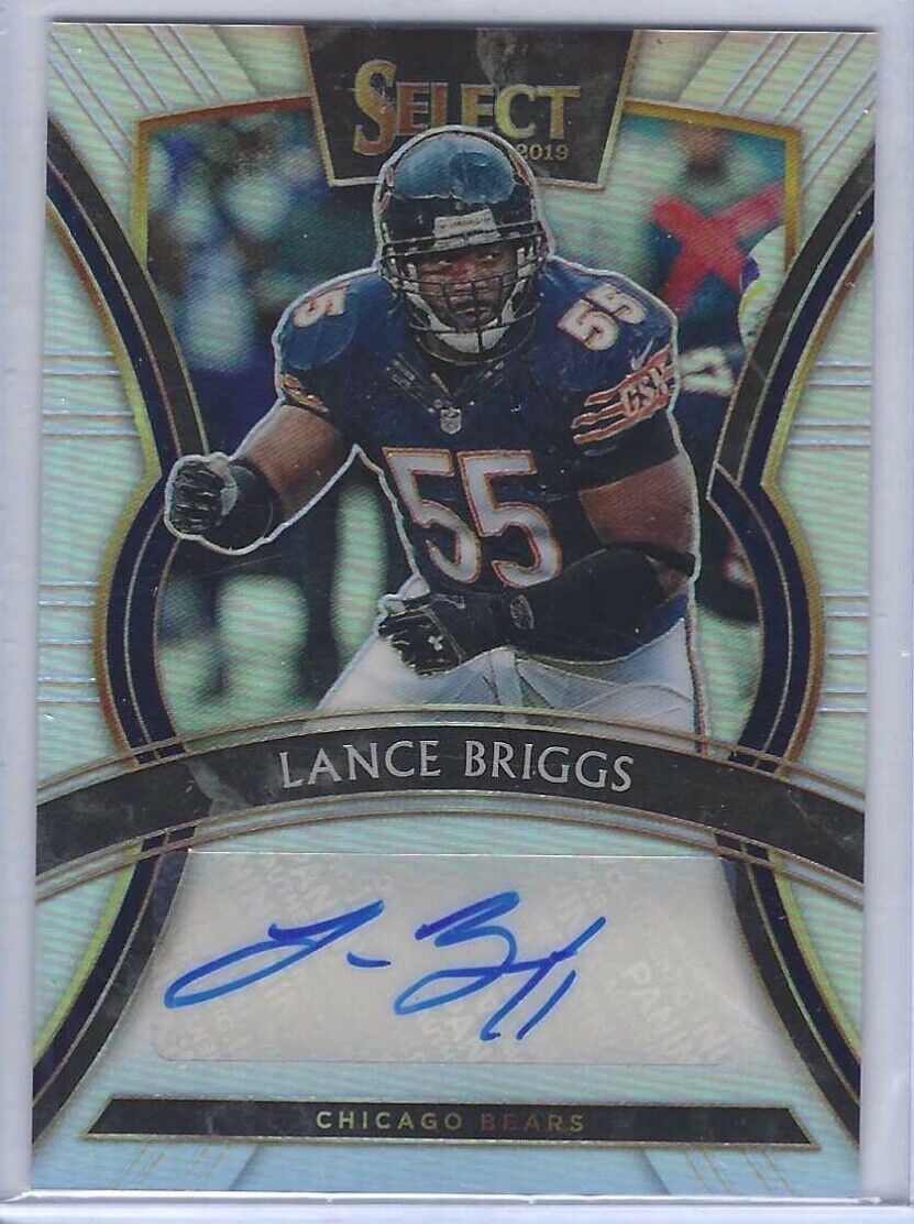 LANCE BRIGGS 2019 PANINI SELECT SILVER PRIZM AUTO #D 45/99