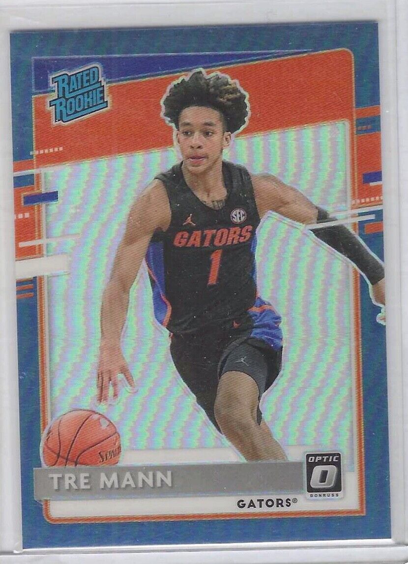 TRE MANN 2021 PANINI CHRONICLES DP OPTIC BLUE HOLO RATED ROOKIE RC #D 85/99