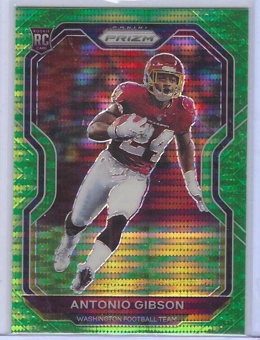 ANTONIO GIBSON 2020 PANINI PRIZM NEON GREEN PULSAR PRIZM ROOKIE RC #384