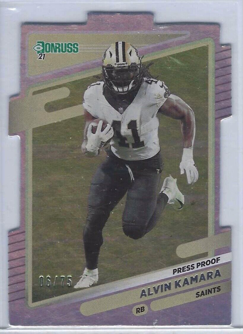 ALVIN KAMARA 2021 PANINI DONRUSS SILVER FOIL PRESS PROOF DIE CUT #D 06/75