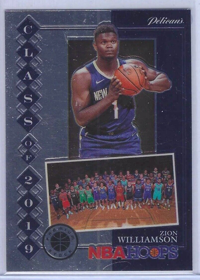 ZION WILLIAMSON 2019 PANINI NBA HOOPS PREMIUM STOCK CLASS OF 2019 ROOKIE RC #7