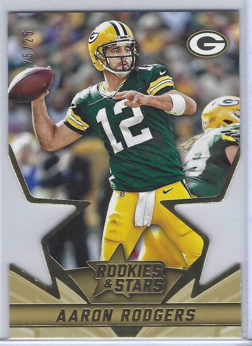 AARON RODGERS 2015 PANINI ROOKIES AND STARS GOLD DIE CUT #D 25/25