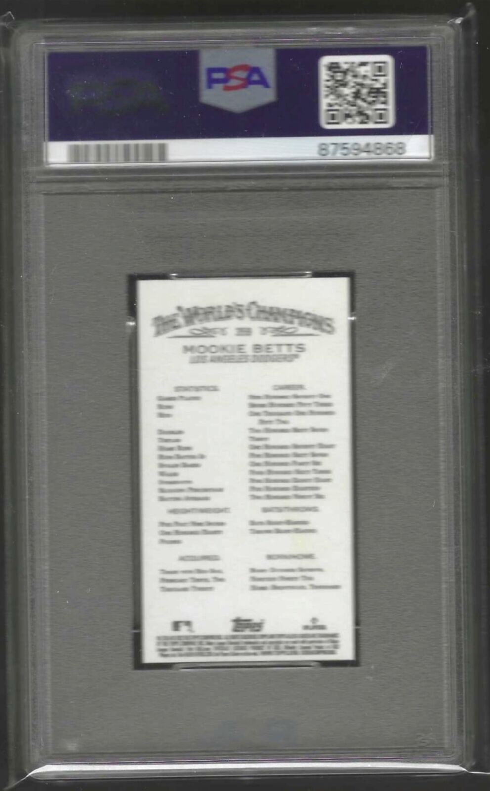 MOOKIE BETTS 2022 ALLEN & GINTER MINI EXCLUSIVES RIP #359 PSA 10 GEM MINT POP 3
