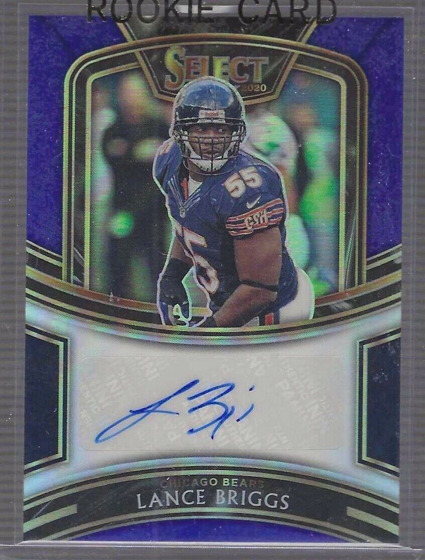 LANCE BRIGGS 2020 PANINI SELECT BLUE PRIZM AUTO #D 33/99