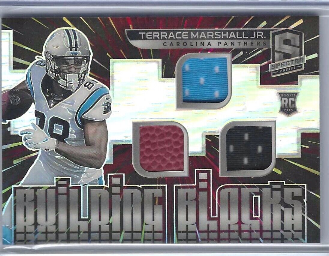 TERRACE MARSHALL JR 2021 SPECTRA SILVER BUILDING BLOCK TRIPLE PATCH RC #D 70/75