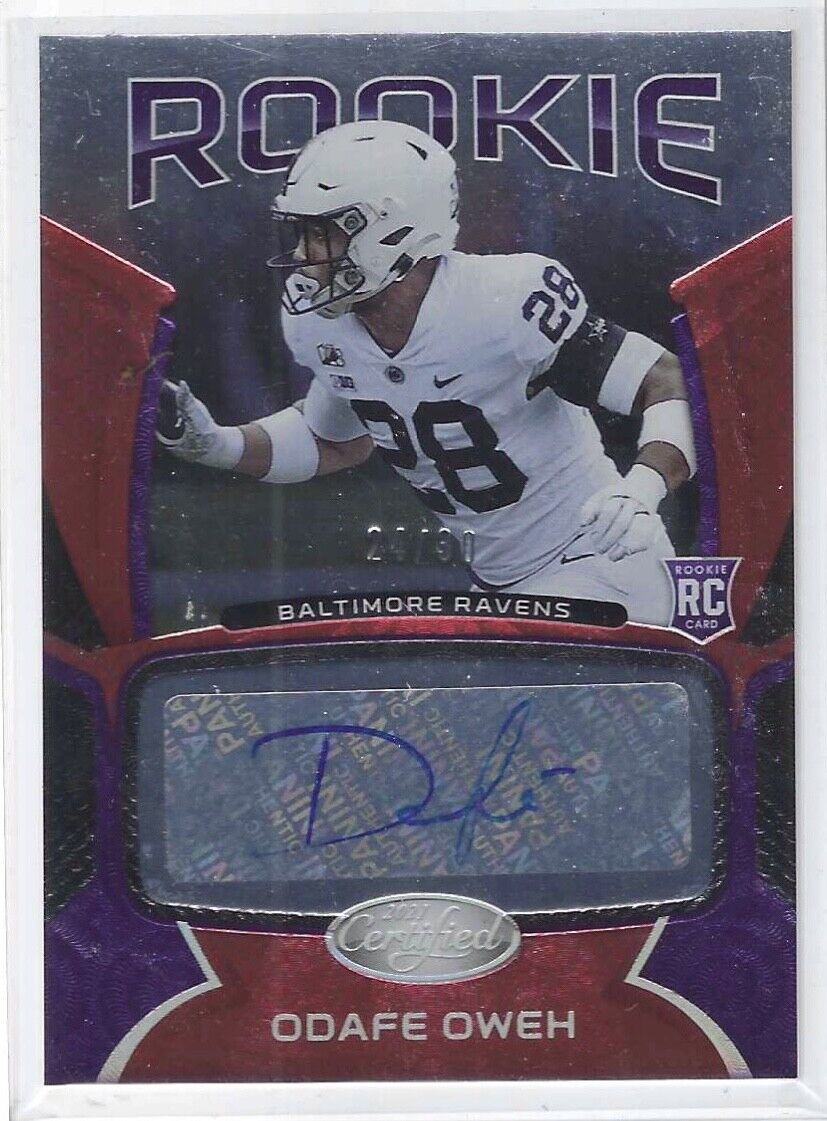 ODAFE OWEH 2021 PANINI CERTIFIED ORANGE FOIL ROOKIE AUTO RC #D 24/30