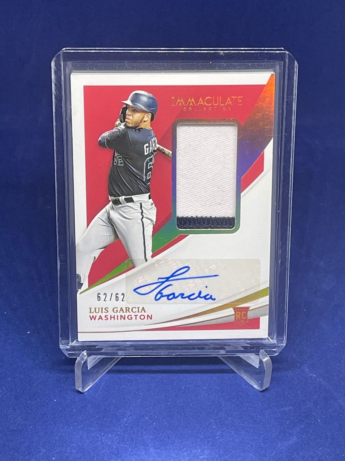 LUIS GARCIA 2021 PANINI IMMACULATE PATCH AUTO ROOKIE RC #D 62/62