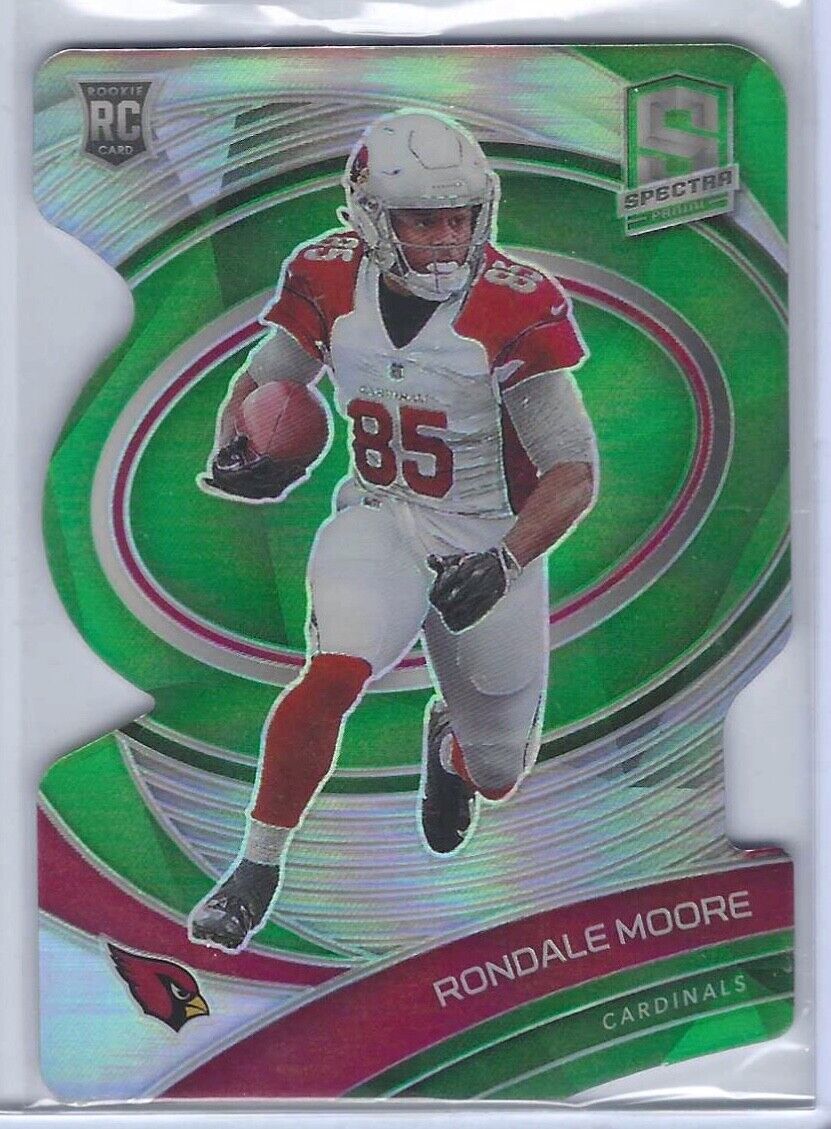 RONDALE MOORE 2021 PANINI SPECTRA GREEN PRIZM DIE CUT RC #D 02/30
