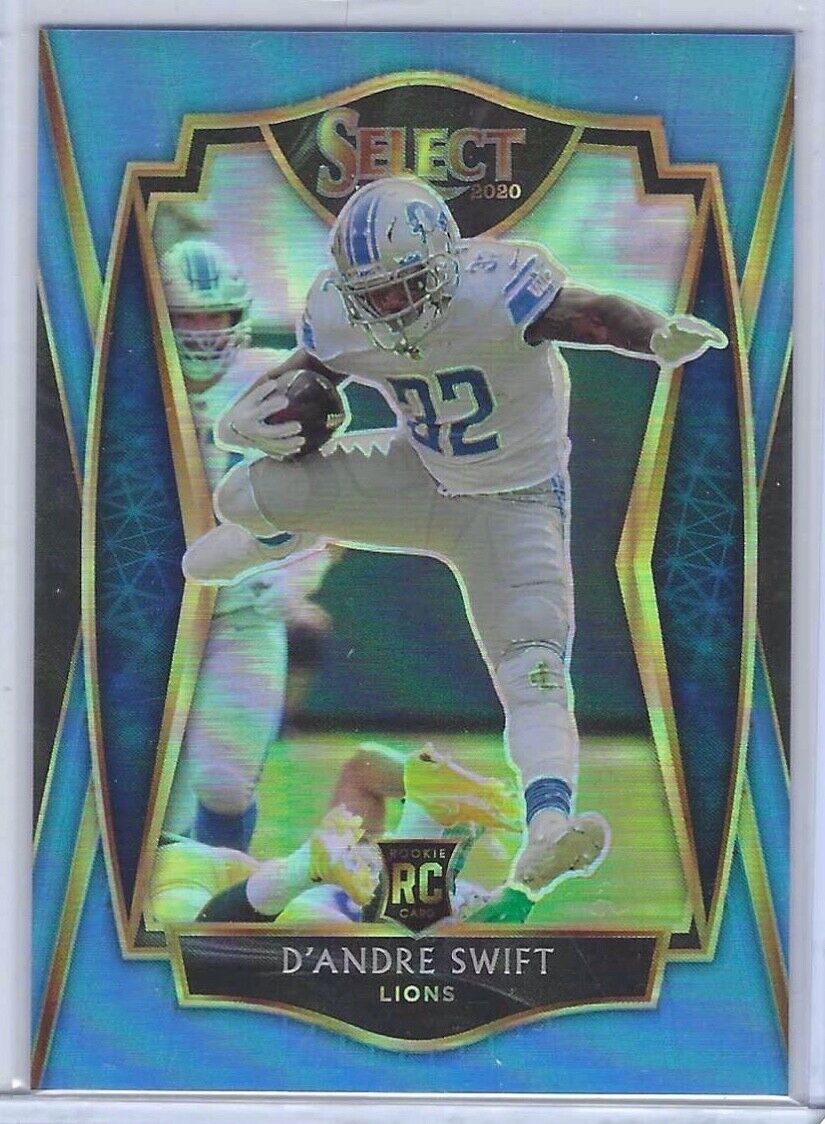 D'ANDRE SWIFT 2020 PANINI SELECT PREMIER LEVEL LIGHT BLUE PRIZM RC #D 37/99