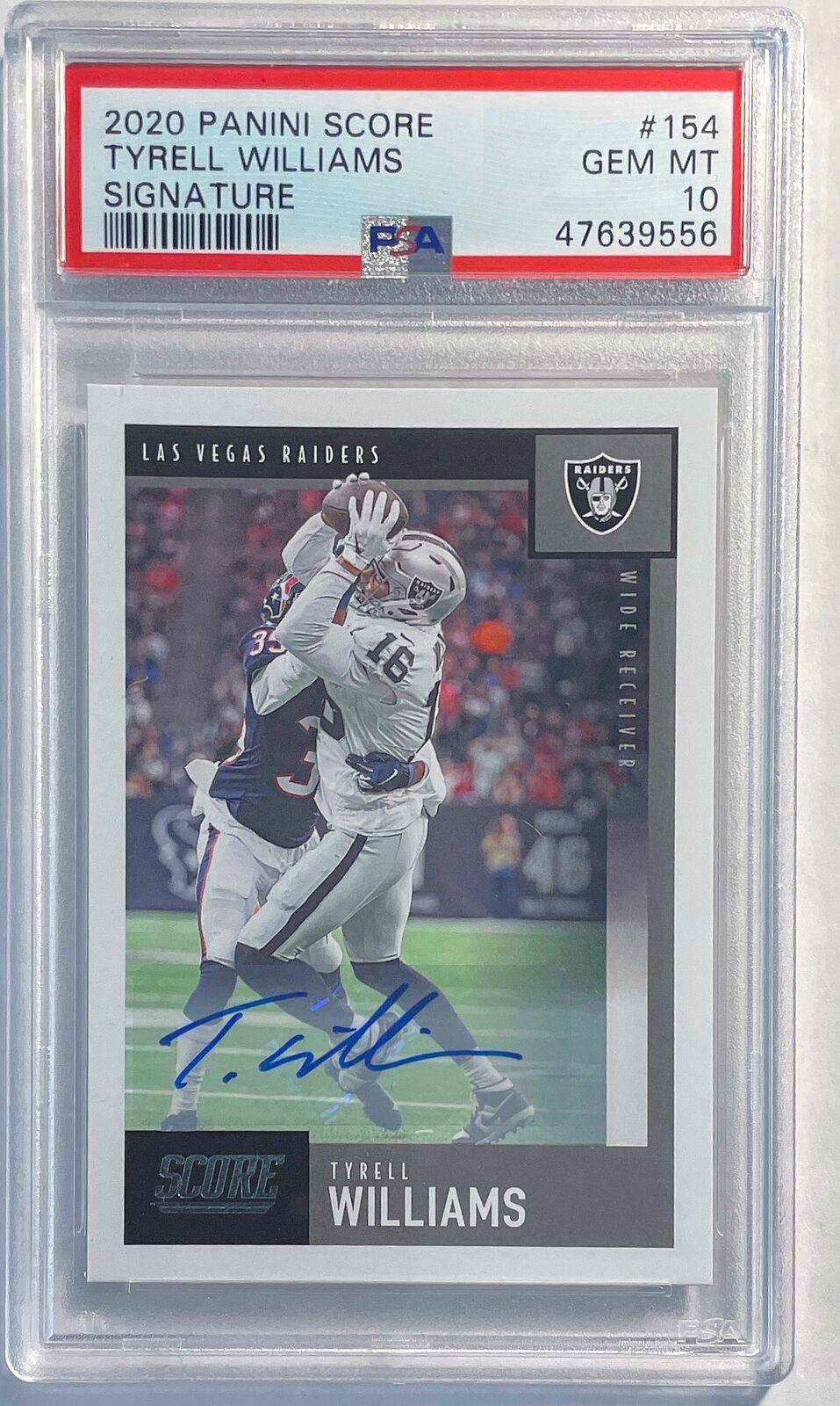 TYRELL WILLIAMS 2020 PANINI SCORE SIGNATURE AUTO #154 PSA 10 POP 1/1