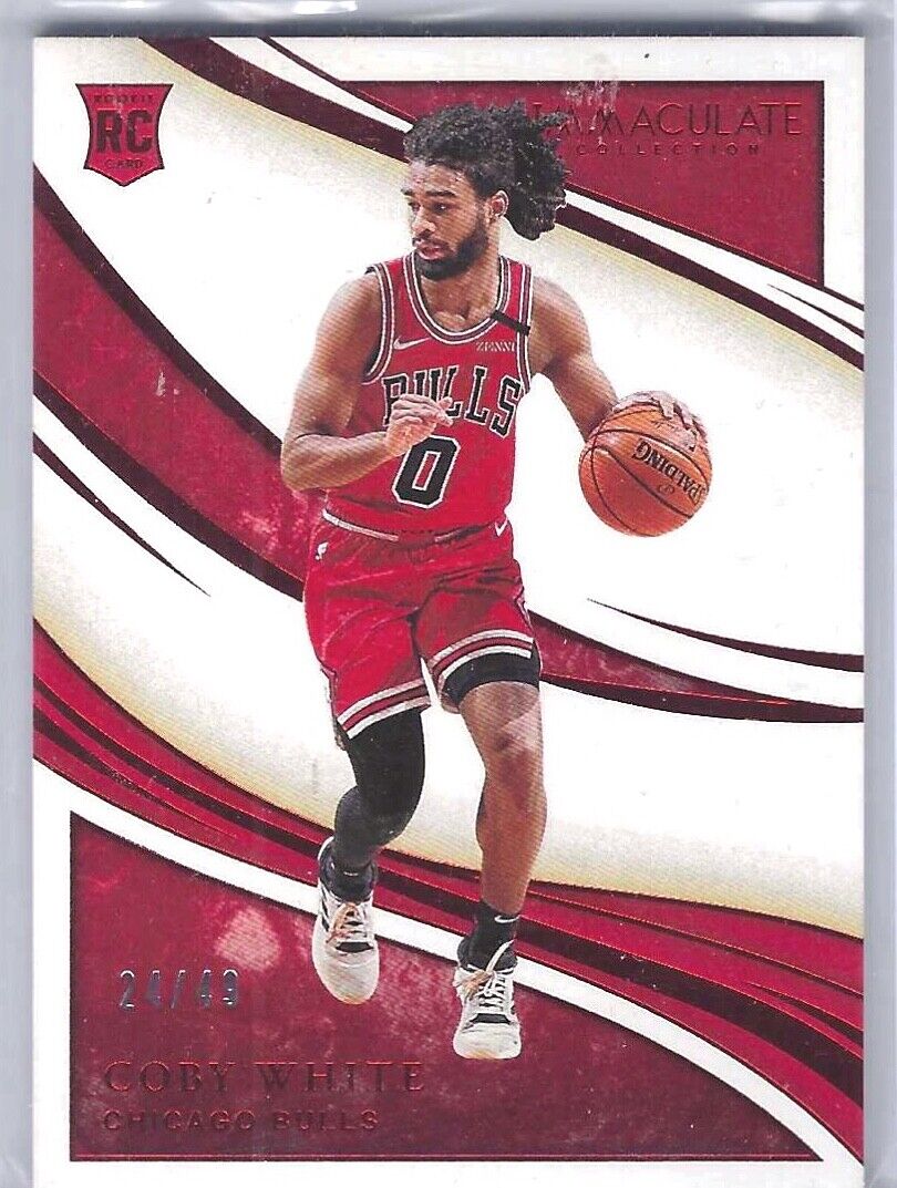 COBY WHITE 2019-20 PANINI IMMACULATE RED ROOKIE RC #D 24/49