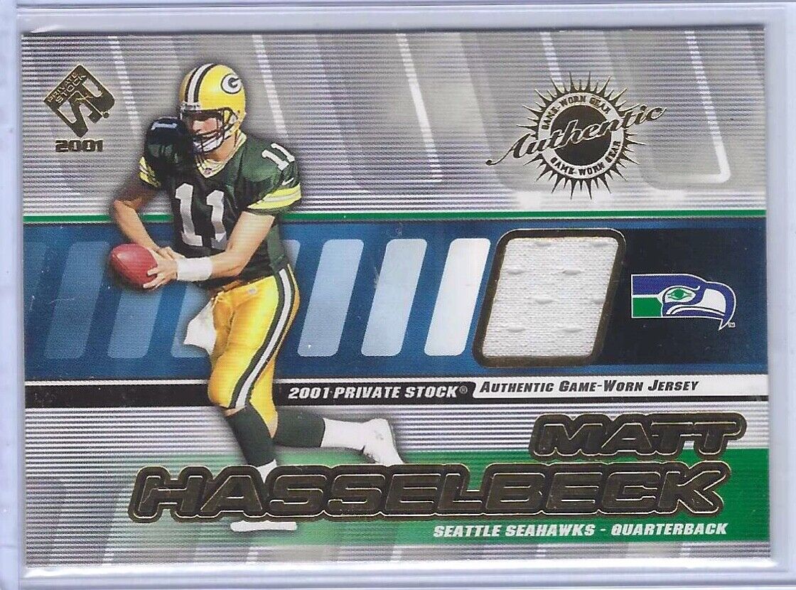 MATT HASSELBECK 2001 PACIFIC PRIVATE STOCK GAME WORN JERSEY #130