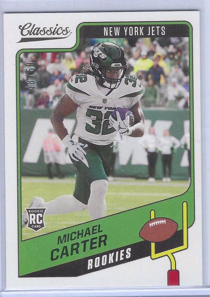 MICHAEL CARTER 2021 PANINI CLASSICS GREEN BACK ROOKIE RC #D 48/50