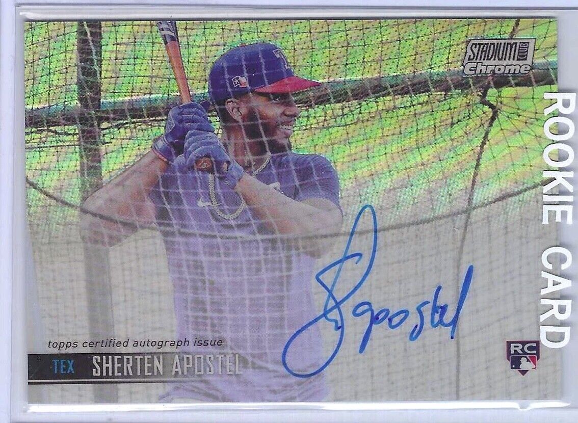 SHERTEN APOSTEL 2021 TOPPS STADIUM CLUB CHROME REFRACTOR AUTO RC #SCCBA-SAP