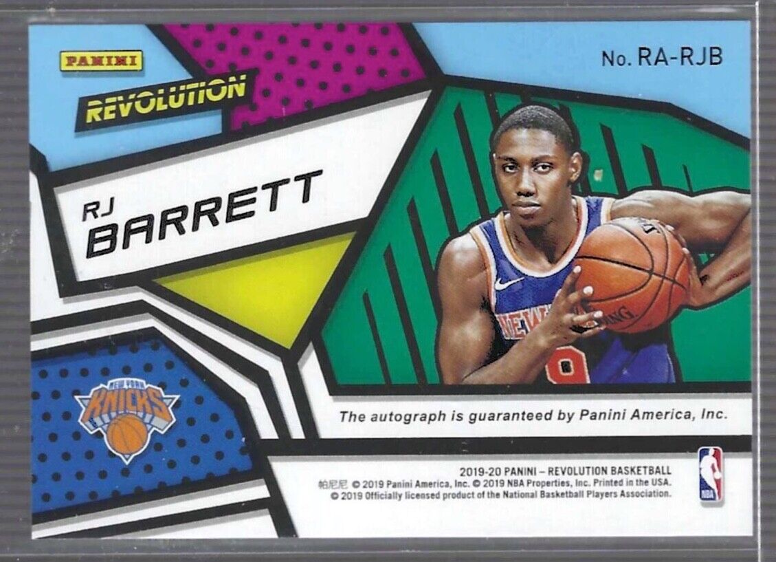RJ BARRETT 2019-20 PANINI REVOLUTION ROOKIE ON CARD AUTO RC #RA-RJB