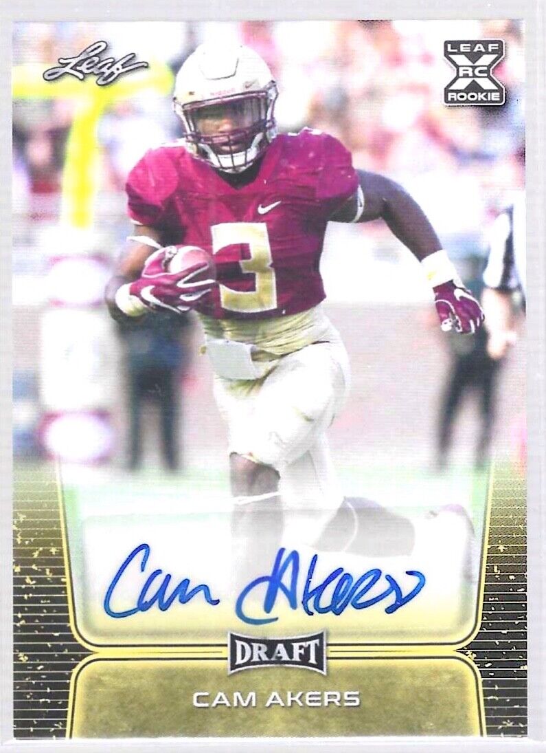 CAM AKERS 2020 LEAF DRAFT ROOKIE AUTO RC #BA-CA1