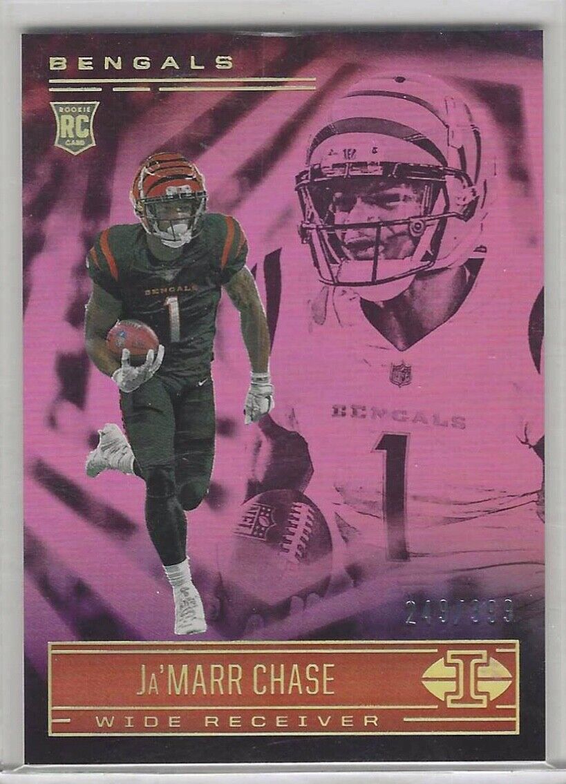 JA'MARR CHASE 2021 PANINI ILLUSIONS PINK ROOKIE RC #D 249/399