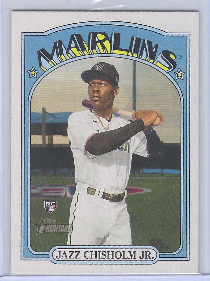 JAZZ CHISHOLM JR 2021 TOPPS HERITAGE ROOKIE RC #665