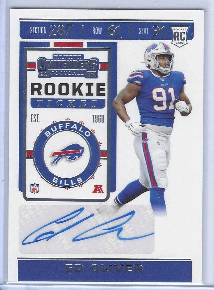 ED OLIVER 2019 PANINI CONTENDERS ROOKIE TICKET AUTO RC #197