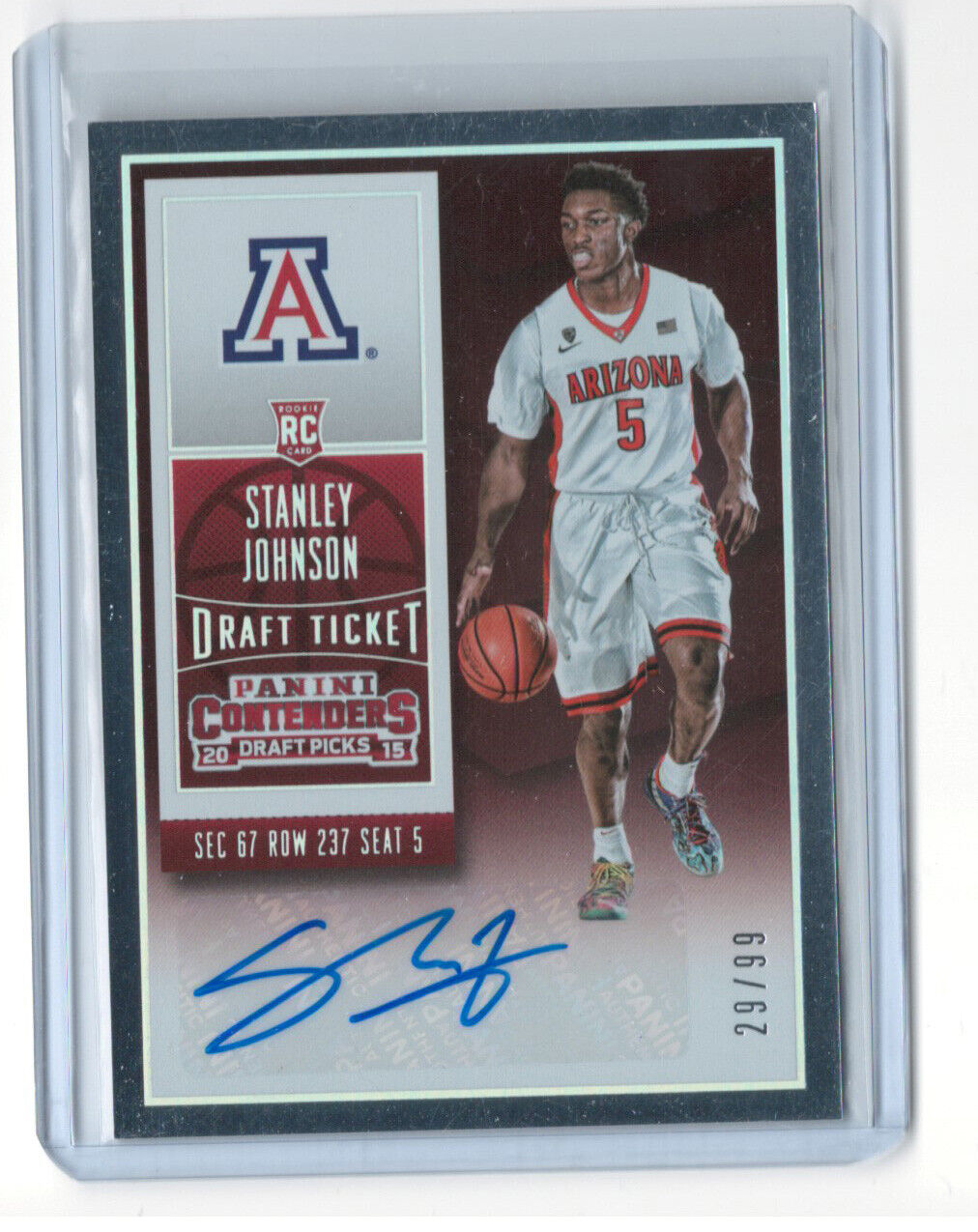 STANLEY JOHNSON 2015 PANINI CONTENDERS DRAFT TICKET FOIL AUTO RC #D 29/99