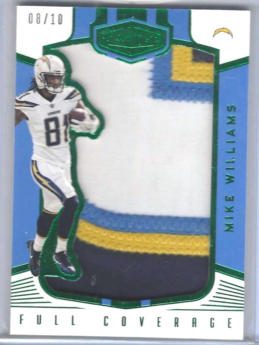 MIKE WILLIAMS 2018 PLATES AND PATCHES GREEN FULL COVERAGE JUMBO PATCH RC #D 8/10