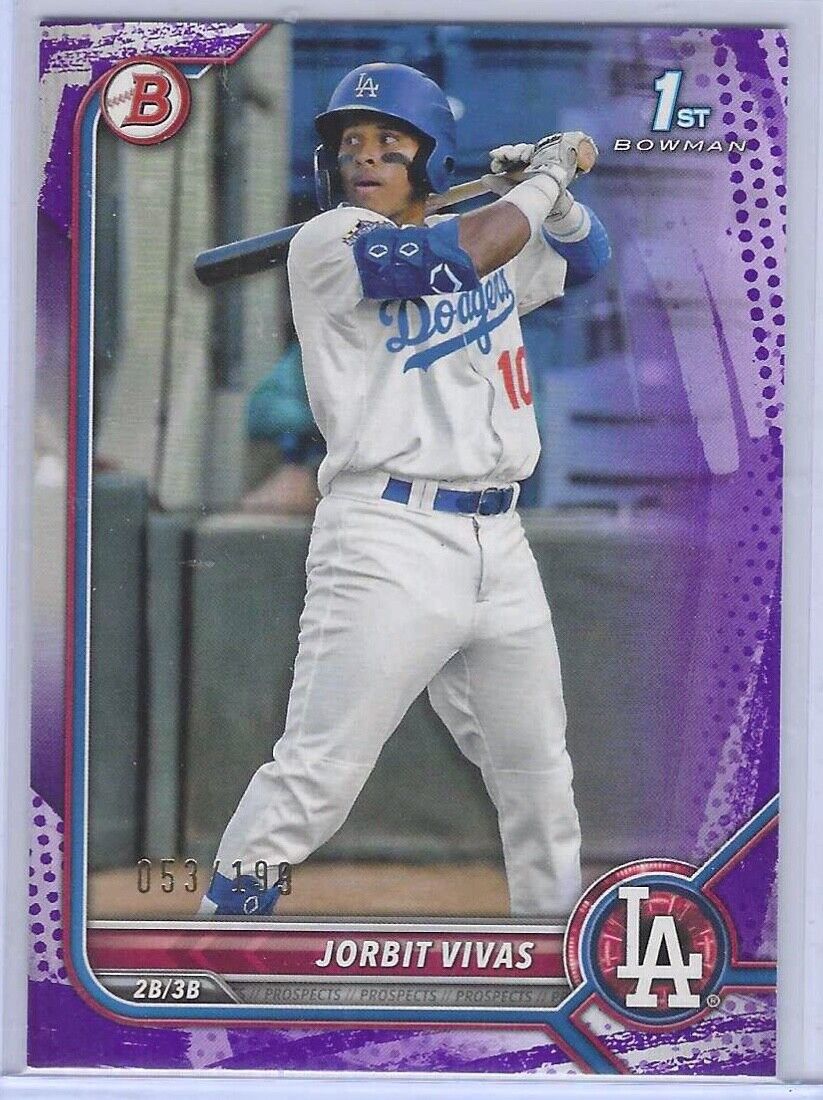 JORBIT VIVAS 2022 BOWMAN PURPLE 1ST BOWMAN PROSPECT #D 053/199